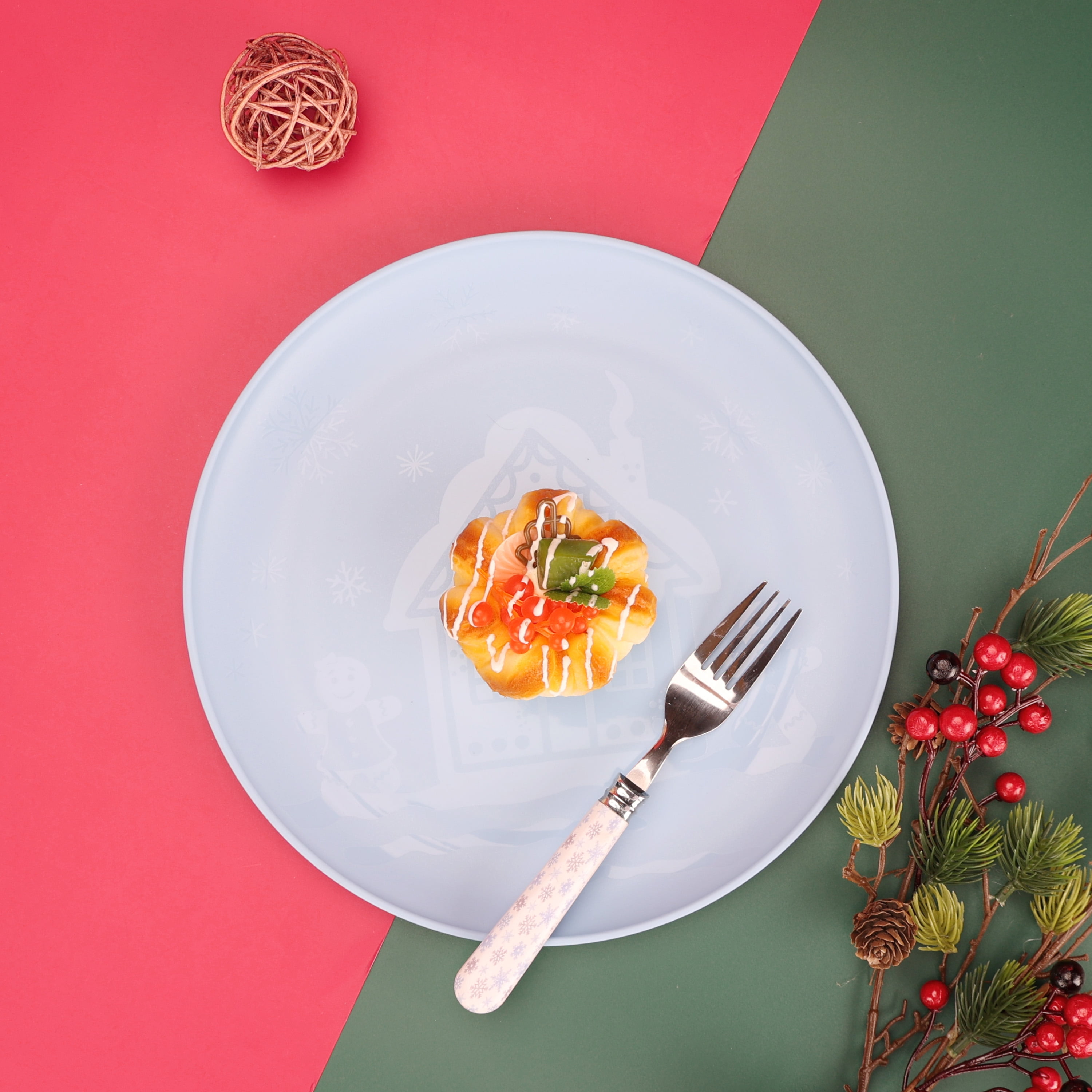 Holiday Time Blue Polypropylene Plate