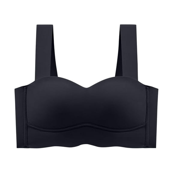 CLOISE Bras for Women Wireless Push up No Underwire Padded No Zipper Tshirt Bras Black S-XL