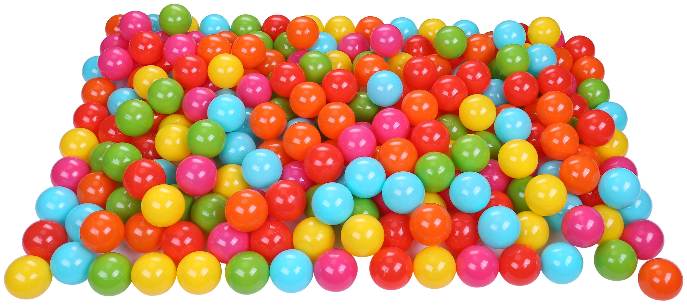 Click N Play Pack of 200 Phthalate Free BPA Free Crush Proof Plastic Ball Pit Balls 6 Bright Colors in Reusable and Durable Storage Mesh Bag with Zipper