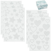 6Pcs Rhinestone Self Adhesive Stickers 2 Styles Heart Star Self-Adhesive Face Jewels Stickers Decal Acrylic Bling Sticker for Face Nail Makeup DIY Crafts Wedding Handicrafts Decor colorful