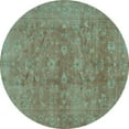thumbnail image 1 of Ahgly Company Indoor Round Persian Light Blue Traditional Area Rugs, 7' Round, 1 of 4