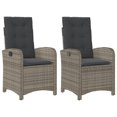 thumbnail image 3 of vidaXL Reclining Patio Chair with Cushions Outdoor Garden Furniture Poly Rattan, 3 of 76