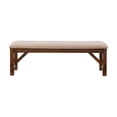 thumbnail image 2 of Linon Kraven Dining Bench Upholstered Seat Wood Frame in Dark Hazelnut Stain, 2 of 10