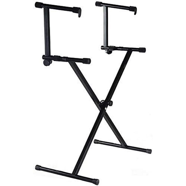 MR DJ KS500 2 Tier Double X Keyboard Stand with Adjustable Height