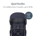 thumbnail image 2 of Inglesina Quid Stroller - Midnight Blue - Ultra Compact Lightweight Travel Stroller, Babies and Toddlers, Airplane Overhead, Foldable, Reclining Seat, Collapsible Canopy, 3 Months - 50 lbs, BPA Free, 2 of 5