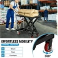 thumbnail image 5 of Hydraulic Lift Table Cart, 330lbs Capacity 28.5" Lifting Height Hydraulic Table Cart, Single Scissor Lift with Non-Slip Pad for Material Handling and Transportation, Black, 5 of 7