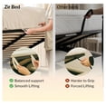 thumbnail image 4 of Aykah Zir King Size Bed Frame with Storage, Upholstered Heaboard, Modern Wingback Metal King Bed Frame with Hydrualic Storage, No Box Spring Required, Modern Design (Vanilla Bean), 4 of 11