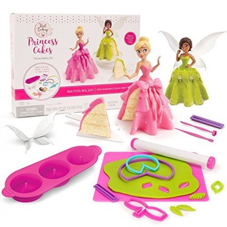 real cooking princess cakes deluxe set with green and pink mix refills