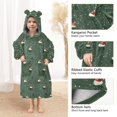 thumbnail image 3 of FORMRS Wearable Blanket Hoodie with Sleeves for Kids Cozy Flannel Sweatshirt, Christmas Forest, 3 of 7