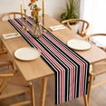thumbnail image 3 of Black Red Striped Table Runner - 60 Inch Long, Kitchen Dining Table Runner Dresser Scarves, Horizontal Lines Simple Minimalist Farmhouse Decor for Coffee Tables Wedding Party Banquet, 3 of 8