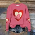 thumbnail image 5 of Tnhcen Women's Valentine's Day Crewneck Long Sleeve Oversized Heart Print Sweatshirt 100% Polyester Casual Loose Pullover Top for Women S-5XL, 5 of 5