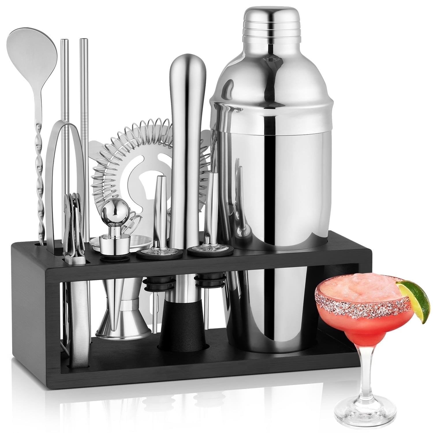 Godinger Bar Tool Set with Stand - Dachshund Bartender Mixology