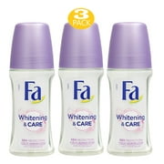 Fa Deodorant 1.7 Ounce Roll-on Whitening & Care, Antiperspirant for Women - 50ml (3 Pack)
