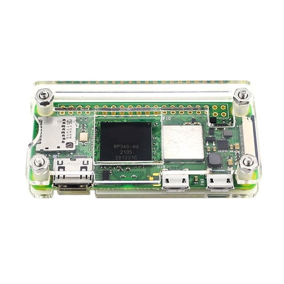 YEUHTLL for Raspberry Pi Zero 2 W Acrylic Case Transparent Shell with Aluminum Heat Sink for Raspberry Pi Zero 2W