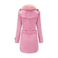 thumbnail image 5 of Puntoco Women Coat Clearance,Womens Winter Lapel Wool Coat Trench Jacket Long Sleeve Overcoat Outwear Pink Xxl(Xxl), 5 of 9