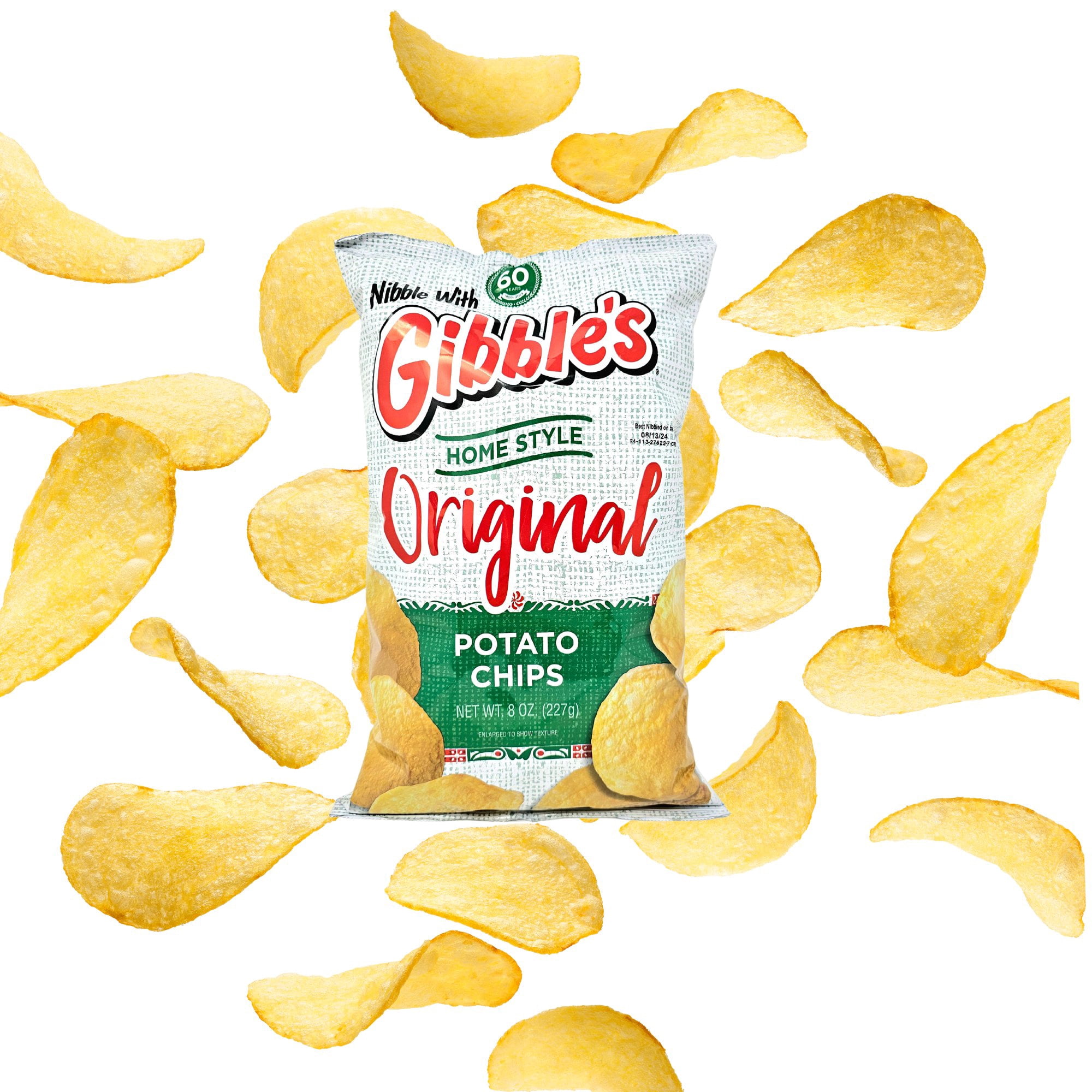 Gibble's Home Style Original Potato Chips 8 oz Bag - QTY 4