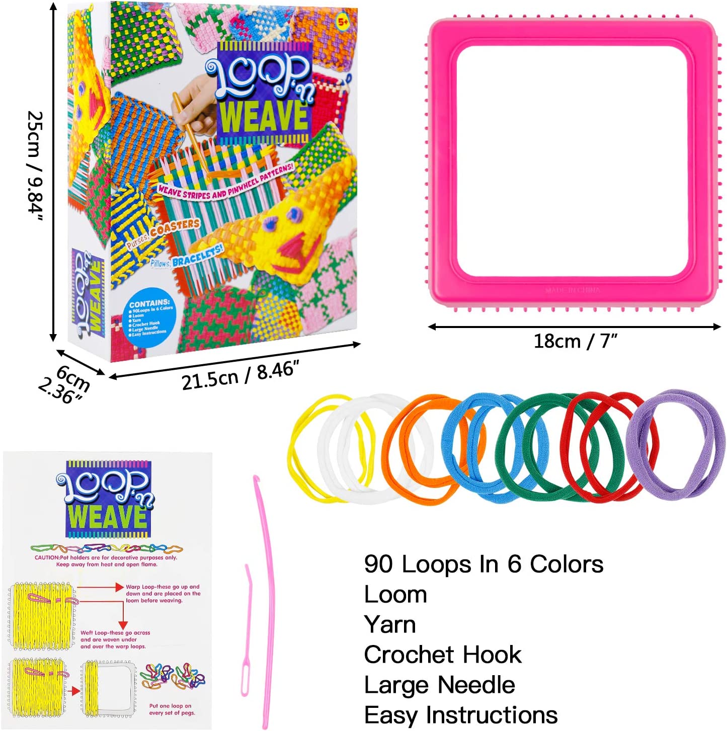 Rirool Weaving Loom Kit Toys for Kids and Adults, Potholder Loops