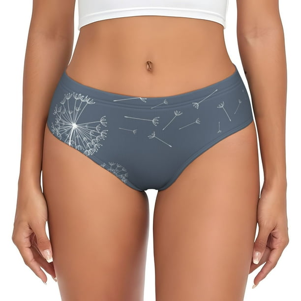 Fotbe White Dandelion Calzones Estampados para Mujer – Ropa Interior de Algodón, Cómoda, Suave y Elástica-3X-Large
