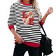 thumbnail image 4 of Xuyuer Christmas Sequins Sweatshirts Women Jolly Patch Crewneck Loose T-Shirt Xmas Long Sleeve Pullover Top, 4 of 6