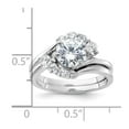 thumbnail image 3 of Sterling Silver Rhodium-plated 2-piece CZ Wedding Ring Set QR2091, 3 of 5