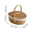 thumbnail image 3 of Rattan Picnic For Food Storage Handwoven Natural Lunch Hamper With Lid Perfect For Outdoor Dining And Party Supplies Food Storage Home Decor, 3 of 6