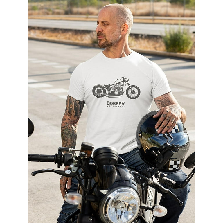 Vintage Bobber Motorcycle T-Shirt Men -Image by Shutterstock, Male Large 