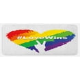 thumbnail image 1 of Pride Kitchen Mat, Illustration of Colorful Heart LGBT Colors Love Wins Hashtag Peace, Plush Decorative Kitchen Mat with Non Slip Backing, 47" X 19", Multicolor, by Ambesonne, 1 of 1