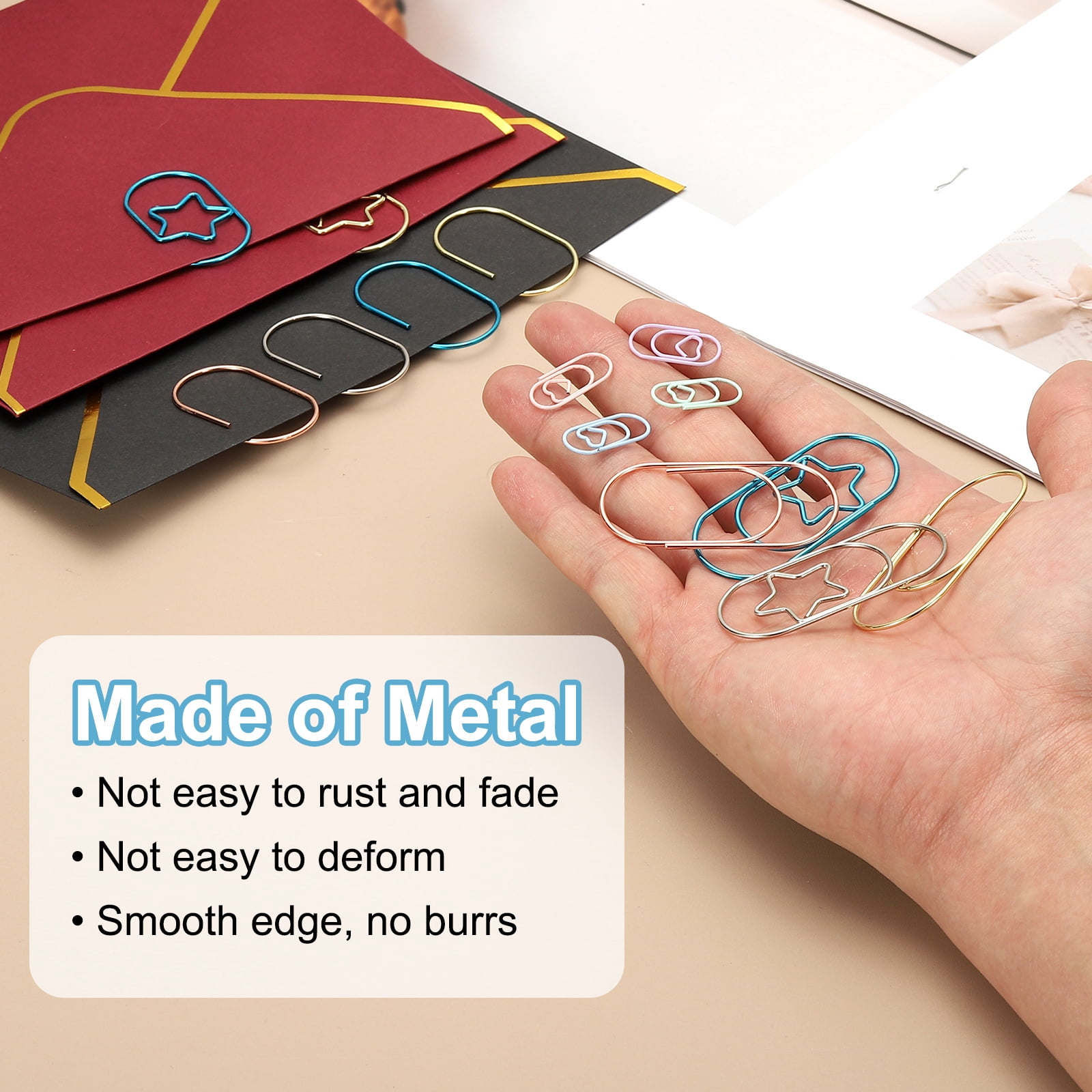 Unique Bargains Large Paper Clip Metal Star Clip Rust-proof Durable Bulk Silver