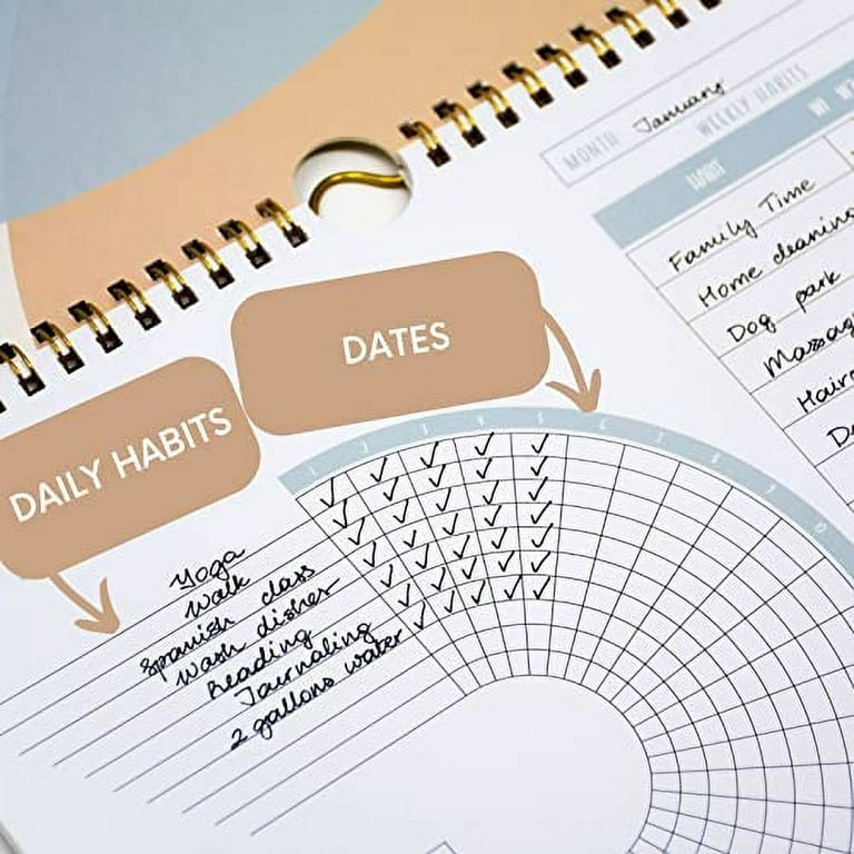 Habit Tracker Calendar & To Do List Planner, Spiral Bound Daily