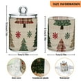 thumbnail image 3 of Christmas Trees with Plaid Red Green Snowflake Translucent Plastic Cans Storage Canisters with Lid Set of 2, 3 of 7