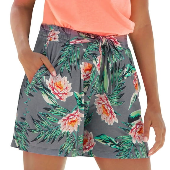 xingwang Clearance Plus Size Shorts for Women High Waisted,Women High Waisted Wide Leg Pants Fashion Drawstring Elastic Trousers Comfy Straight Leg Shot Pants With Pockets Navy XL