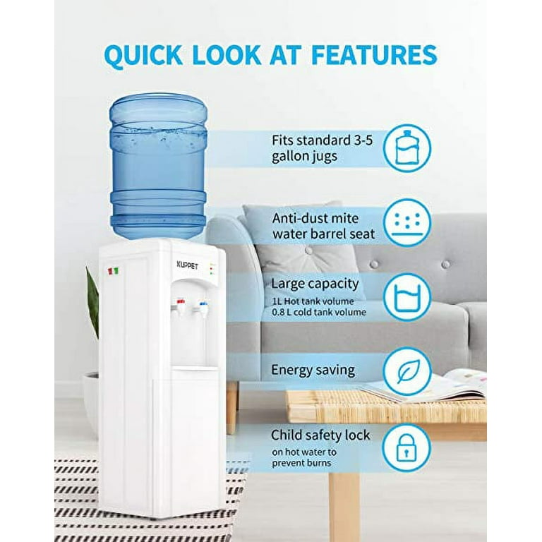 3-5 Gallon Top Loading Water Dispenser Cooler Hot and Cold with Child