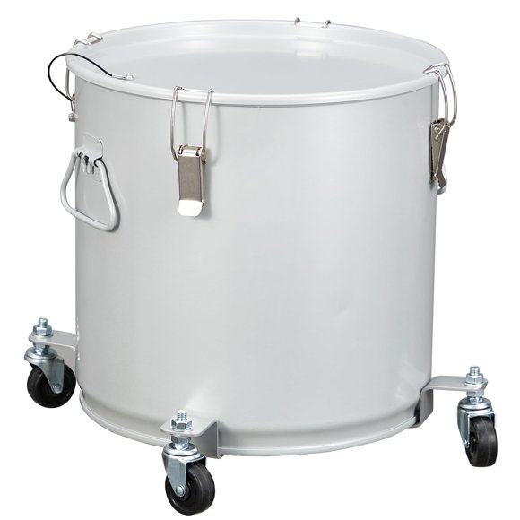QinaQin Seau à Graisse pour Friteuse 8 Gal, Panier d'Élimination d'Huile avec Couvercle et Base à Roulettes