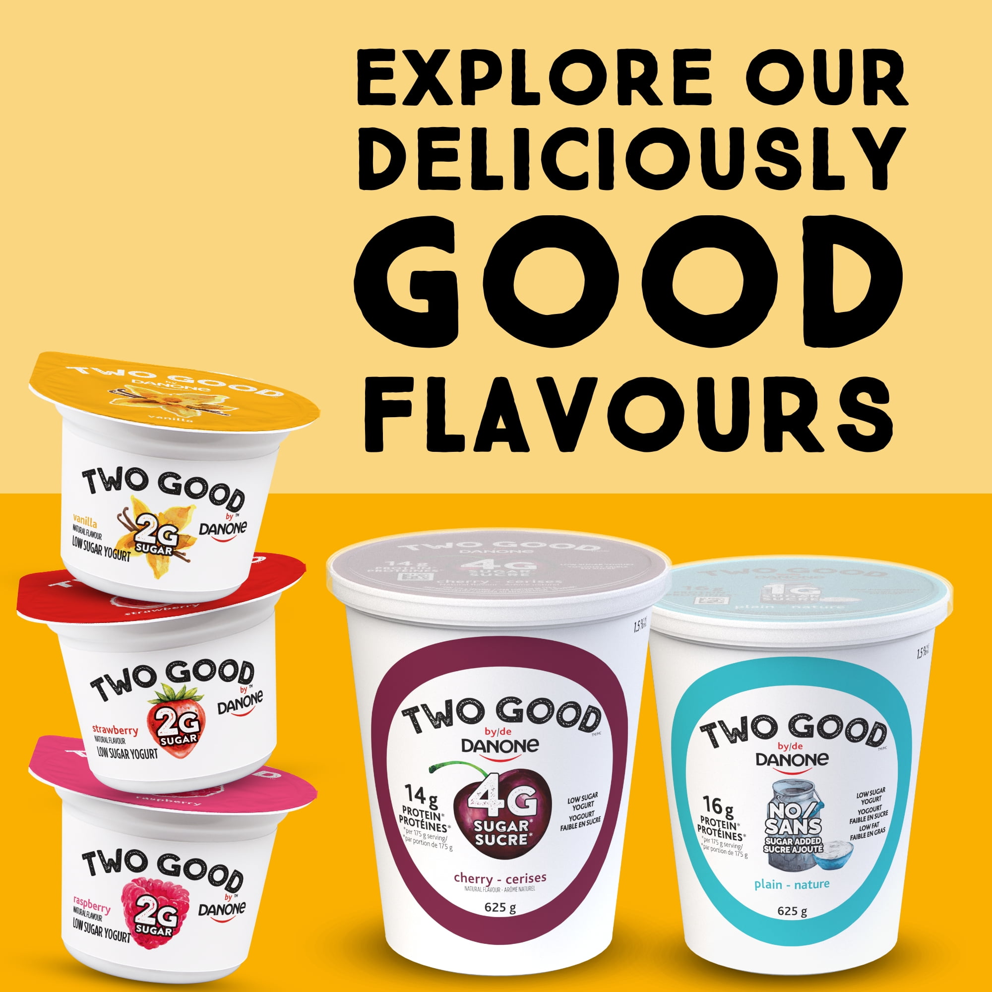 Two Good Low Sugar Yogurt, Strawberry, 4x95g