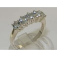 thumbnail image 3 of LBG English Made 14k White Gold Natural Aquamarine Womens Eternity Ring - 33 size options - Size 5.75, 3 of 9