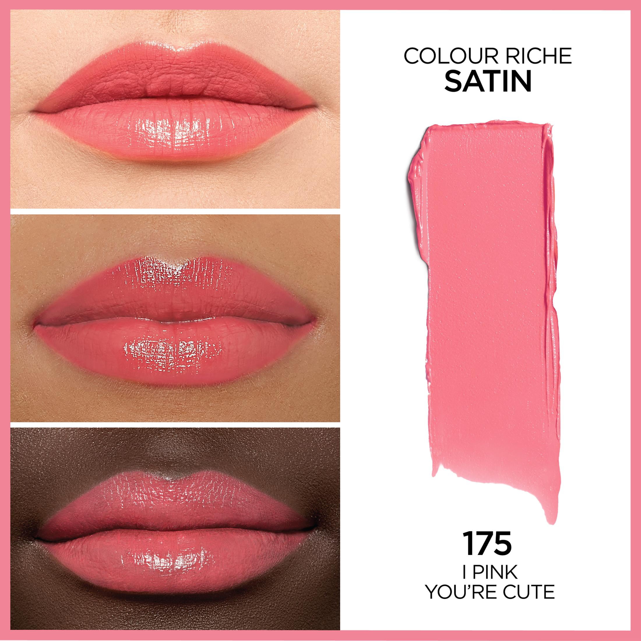 L Oreal Paris Colour Riche Original Satin Lipstick for Moisturized Lips 175 I Pink You Re Cute Walmart