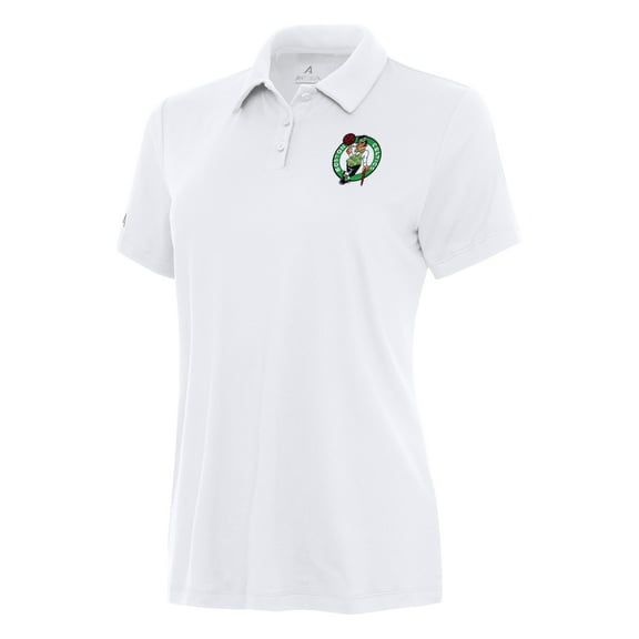 Women's Antigua White Boston Celtics Reprocess Polo