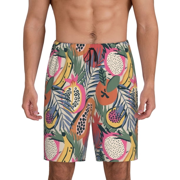 Fotbe Tropical Fruit Pantalones Cortos de Pijama para Hombre, Ropa de Dormir, Pantalones de Pijama Cortos para Hombre-XX-Large