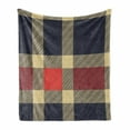 thumbnail image 1 of Checkered Soft Flannel Fleece Blanket, Vintage Plaid Scottish Tartan Pattern with Retro Display Checks Lines, Cozy Plush for Indoor and Outdoor Use, 60" x 80", Dark Blue Coral Cream, by Ambesonne, 1 of 6