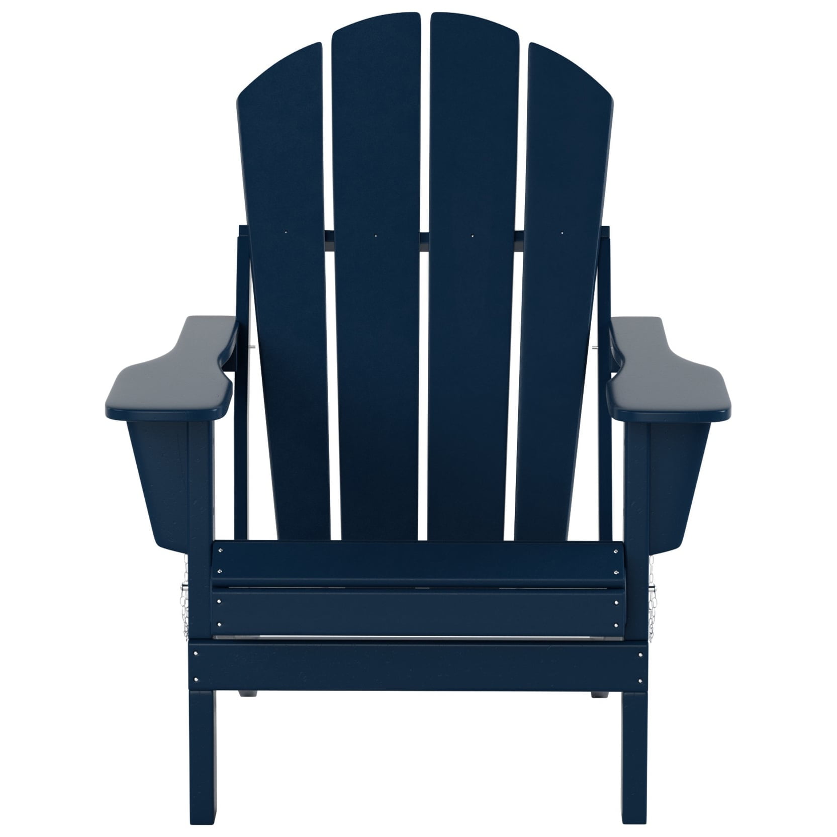 Polytrends  Laguna Hdpe All Weather Outdoor Patio Foldable Adirondack Chair With Side Table (2-Piece Set) Navy Blue