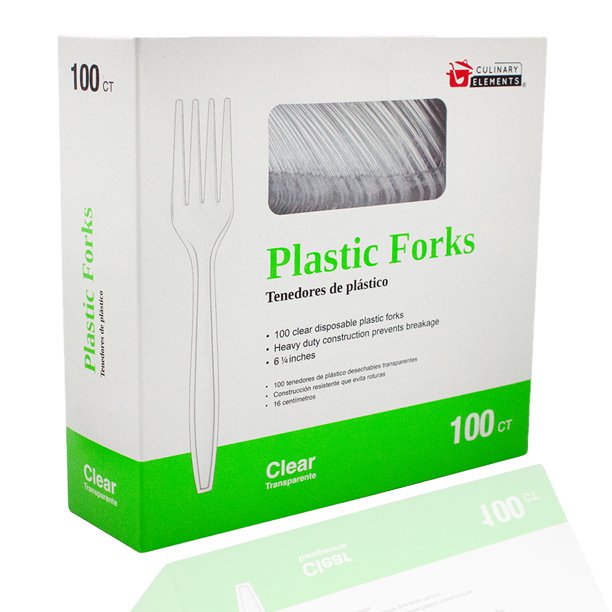 Clear Plastic Forks, 100 Count Cutlery and Disposable Utensils, Great