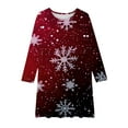 thumbnail image 3 of RXMEKW Robe Tournoyante Imprimée de Noël pour Filles à Manches Longues, Col Rond, Robe Patineuse pour Récital et Fête, pour l'École, les Fêtes et les Occasions Festives, 3 of 5
