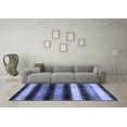 thumbnail image 3 of Ahgly Company Machine Washable Indoor Round Abstract Blue Modern Area Rugs, 6' Round, 3 of 4