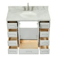 thumbnail image 3 of Ariel Stafford 43 Inch Single Oval Sink Vanity With Carrara White Marble Countertop W/0.75" Edge In Grey, 3 of 10
