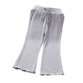 thumbnail image 3 of KYAIGUO Kids Toddler Girls Cotton Bell Bottoms Solid Color Flared Pants Baby Girls Elastic Waist Light Flared Leggings Summer Trousers for 1-6 Years, 3 of 9