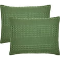 thumbnail image 3 of VHC Brands Waffle Weave Olive Green King Size Sham Set of 2 20x36, Decorative Throw Pillow Covers / Shams, Boho Farmhouse Bedroom Decor, 3 of 3