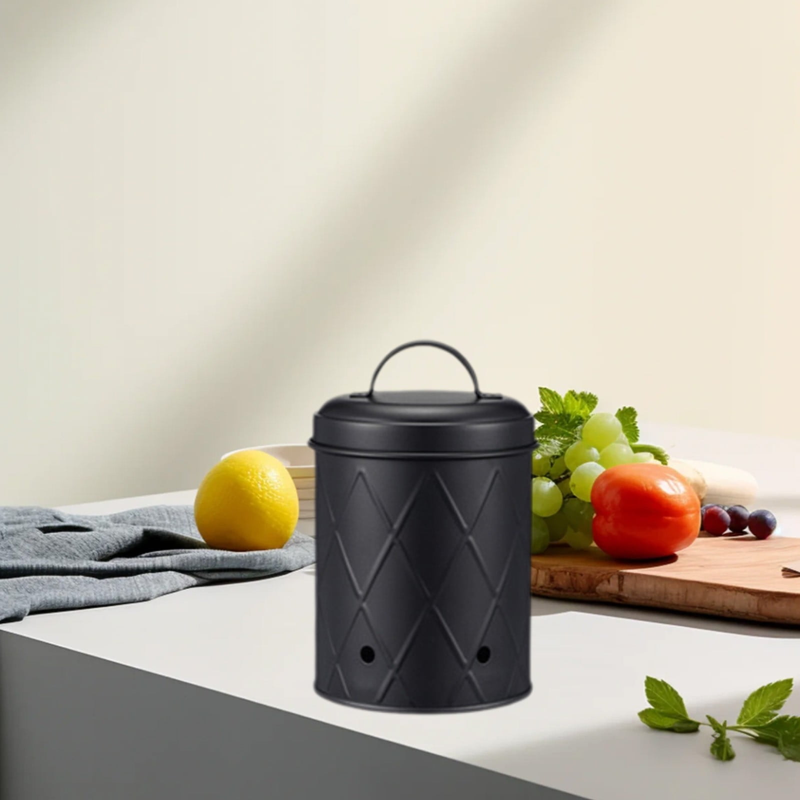Inerposs Mesh Vegetable Storage Bucket, Metal Potato Storage Jar, Iron Fruit Organizer, Kitchen Onion and Garlic Storage, Durable and Spacious Produce Container