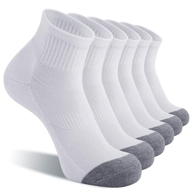 Paquete de 6 calcetines de tobillo para hombre con amortiguación, calcetines deportivos para correr, calcetines deportivos de corte bajo para hombre, calcetines antideslizantes invisibles