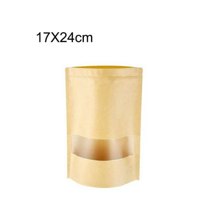 

50/100pcs Heat Seal White Paper Stand Up Pouch Food Grade Bags