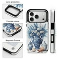 thumbnail image 3 of Blue Floral Vase Set Leather Wallet Case for iPhone 15 Wallet Case Card Holder Flip, 3 of 8